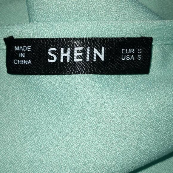 SHEIN Keyhole Neck Scallop Trim Top Mint Green SZ.S EUC - Picture 9 of 11